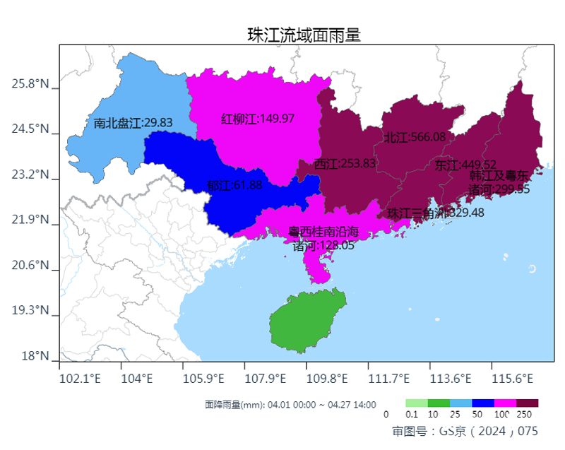 珠江流域面雨量