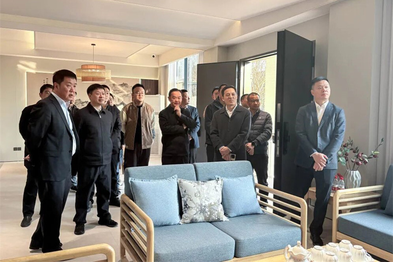 巨博区长一行调研指导，鼎美装配式装修和建装一体化民居获高度认可